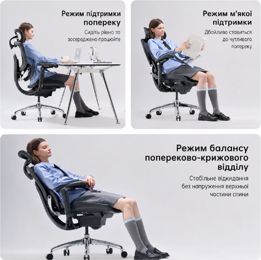 Офісний стілець SIHOO Doro C300 V2 Pro: ергономічний, з сітчастою спинкою, 8D підлокітниками, регульованою поперековою підтримкою та 3D підголовником, білий