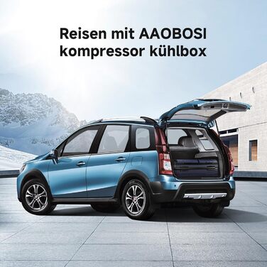 Автомобільний компресорний холодильник AAOBOSI 45л з Wi-Fi, USB зарядкою, LED підсвіткою 12/24V/220V для авто, кемпінгу, подорожей