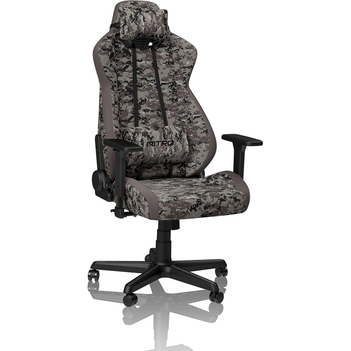 Ігрове крісло NITRO CONCEPTS S300 Urban Camo, ергономічне, для геймерів і офісу, тканинна оббивка, навантаження до 135 кг