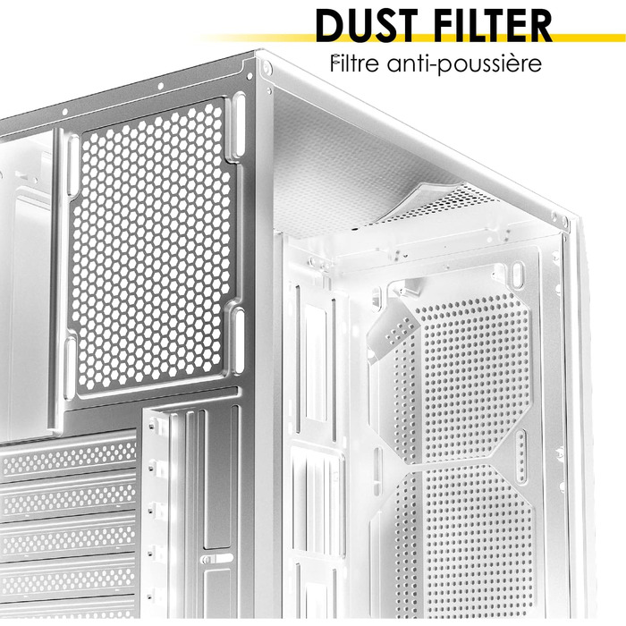 Ігровий корпус для ПК EMPIRE GAMING Ruby, білий, середній Tower ATX/MATX/ITX, акрилова бокова панель, ARGB підсвічування, 4 вентилятори 120 мм, MB Sync
