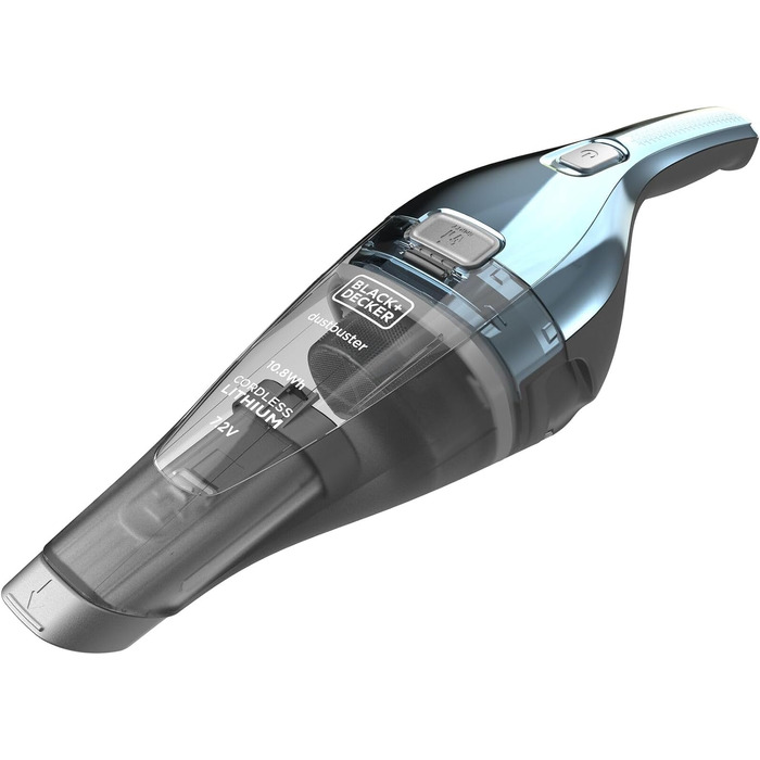 Пилосос ручний Black & Decker NVC220WBC-QW, 15.5 Вт, 385 мл, хром та синій