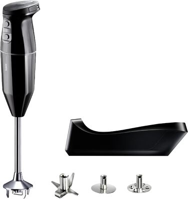Блендер занурювальний bamix Cordless PLUS, бездротовий, набір з насадками, 250 Вт, 3 швидкості, нержавіюча сталь, чорний, Швейцарія