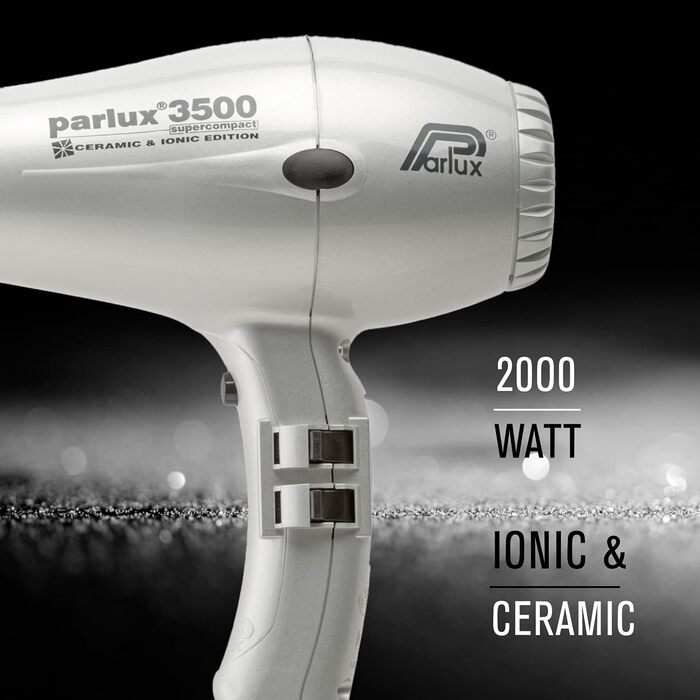 Професійний фен Parlux 3500 SuperCompact з керамікою та іонами, срібний