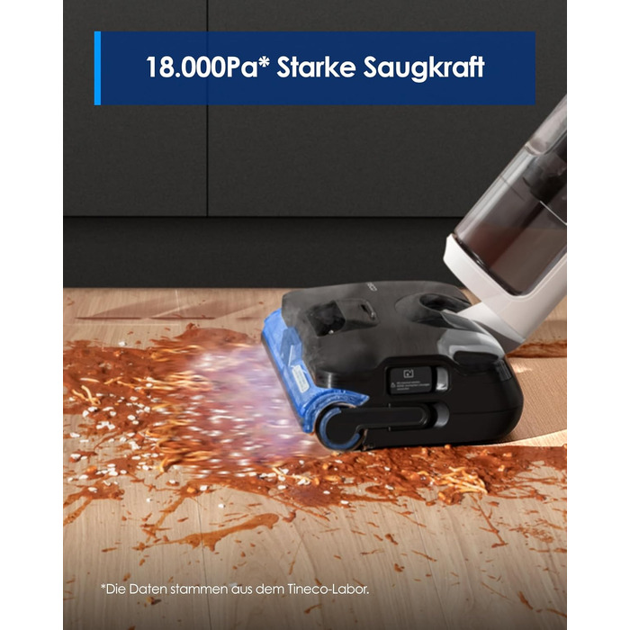 Tineco Floor One S6 Stretch Steam: Волого-сухий пилосос для твердих підлог з функцією пари, 22000 Па, Anti-Tangle, Flashdry 85°C, 50 хв роботи, для шерсті тварин