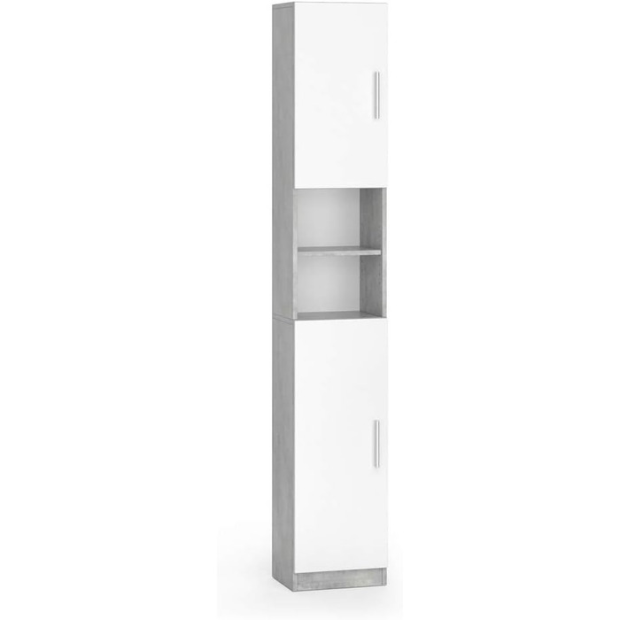 Високий шафа для ванної Vicco Luis, бетон/білий, 32x190 см