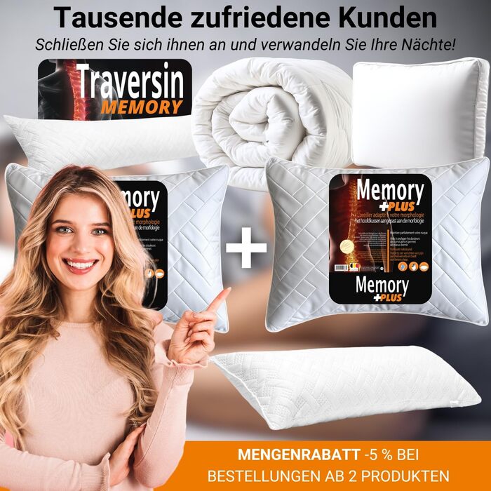 Ортопедична подушка для шиї з Memory Foam 40x60 см: підтримка, зняття болю, комфортний сон. Гарантія якості!