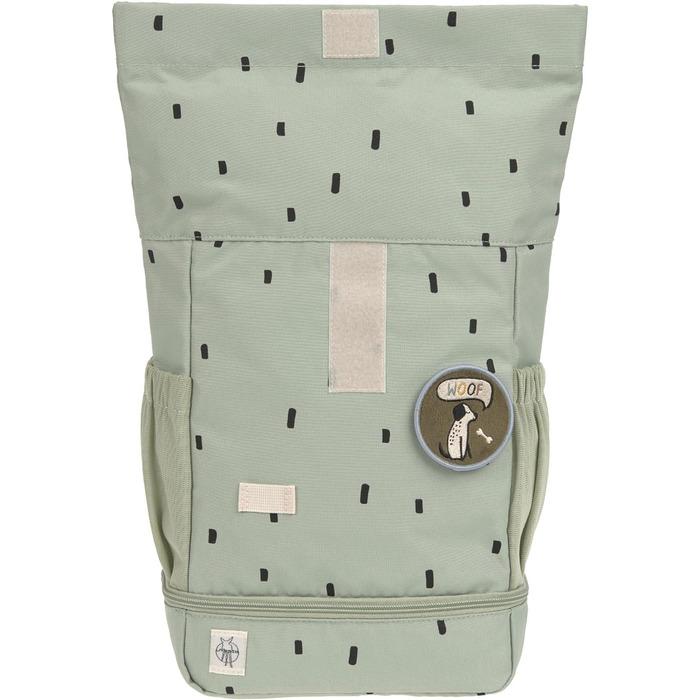 Дитячий рюкзак LÄSSIG Rolltop з нагрудним ременем, водостійкий, 11 л, оливковий, Happy Prints
