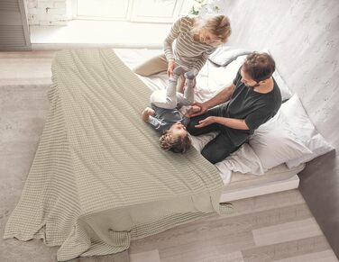 Вафельна ковдра Utopia Bedding з 100% бавовни, літня легка ковдра, 304x304 см, колір хакі