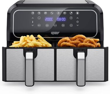 Інскій аерофритюрниця подвійна 8 л, 8 програм, 2 кошики, без олії, Dual Cook, Shake, XL