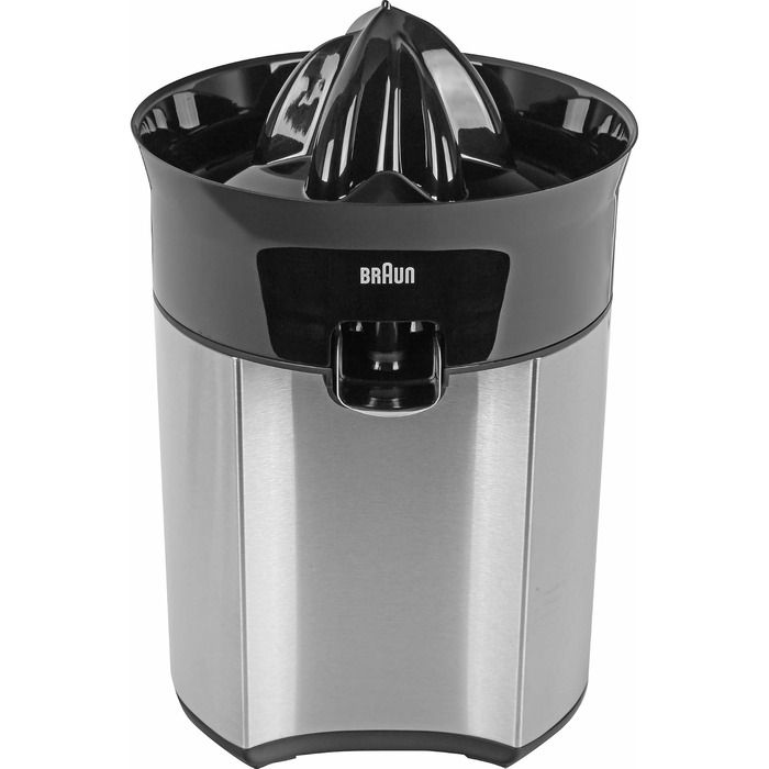 Цитрусовий прес Braun CitrusQuick 5 CJ5050 BK чорний 60W: прямий вилив, система запобігання краплин, автоматичний старт/стоп, легке очищення