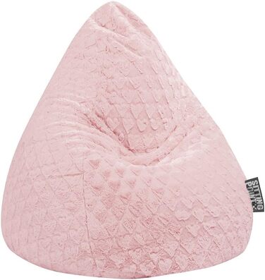 Крісло-мішок Sitting Point FLUFFY HEARTS L 120 л, рожеве, для дітей до 7 років, 70x90 см