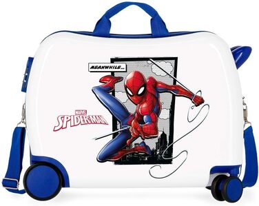 Дитячий валіза Marvel Spiderman, синя, 50x38x20 см, ABS, 34 л, 4 колеса, кодовий замок, ручна поклажа
