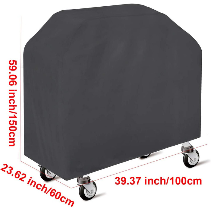 Водонепроникний чохол для гриля ANFTOP 210D, захисна накриття для BBQ, 100x60x150 см, чорний