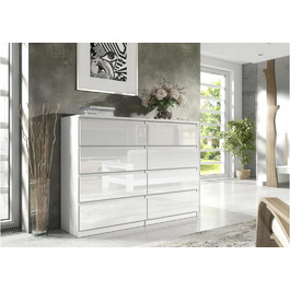 Комод 3E living з 8 шухлядами, 120 см, чорний, 4 кольори