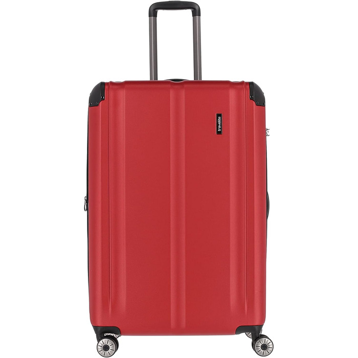 Набір валіз TRAVELITE City 3 шт. (S/M/L), жорсткий корпус, 4 колеса, ручна поклажа, валізи для подорожей з ударостійким покриттям, TSA-замок, розширення (крім S), червоні