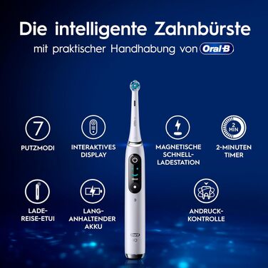 Електрична зубна щітка Oral-B iO Series 9, набір з 2-х щіток (Чорна/Рожева), 2 додаткові насадки та білий футляр