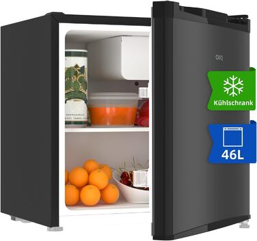 CHIQ Mini Bar: Компактний міні-холодильник 46 л з регулюванням температури, 39 дБ, для офісу, кемпінгу, спальні, готелю, чорного кольору