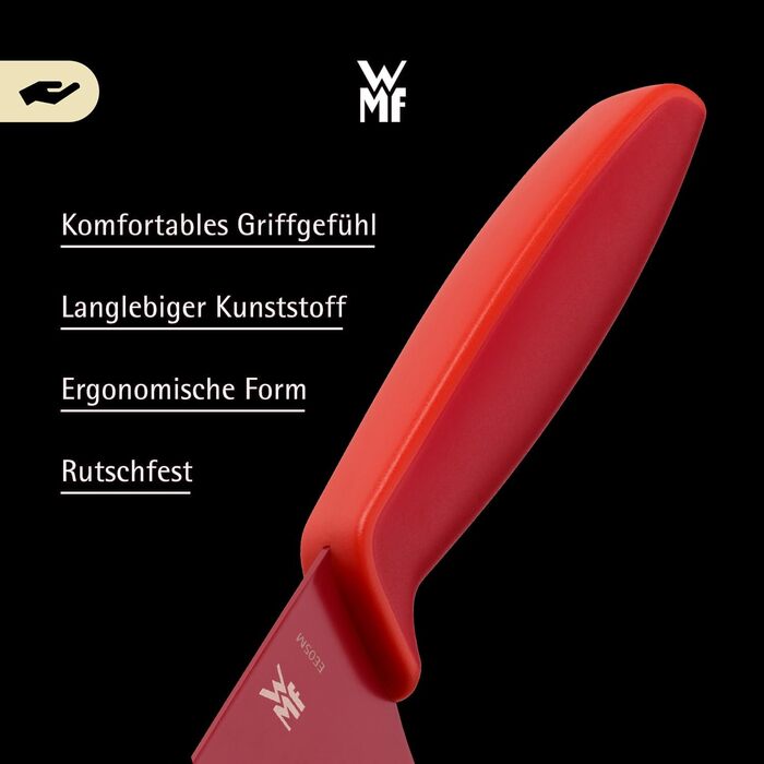 Набір кухонних ножів WMF Touch (2 шт.) з антиприлипним покриттям та захисними чохлами, червоний