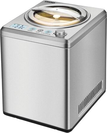 Морозивниця Unold Profi Plus 48880, 2.5 л, нерж. сталь, 250 Вт, автоматична, з компресором, LCD-дисплей, таймер, для веганського, безлактозного та стевієвого морозива