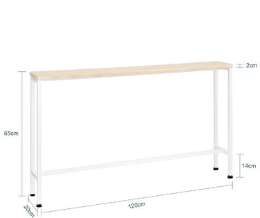 Консольний стіл SoBuy FSB19-XL-Z, вінтажний, металевий, для передпокою, декор, сайдборд, приставний стіл, 120x80x20 см, світле дерево та чорний, XL