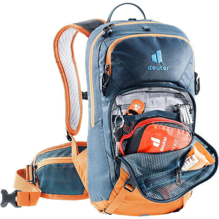 Дитячий велосипедний рюкзак Deuter Attack 8 JR з протектором, 8 л, Arctic-Mandarine