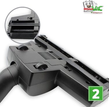 Турбощітка для пилососа MisterVac, сумісна з AEG VX8-2 Öko, X Silence, насадка для підлоги, замінна щітка