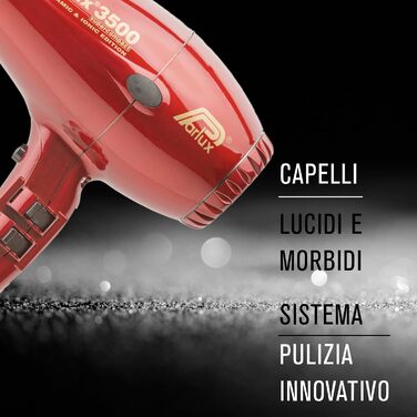 Фен Parlux 3500 SuperCompact Керамічний Іонний, червоний, професійний