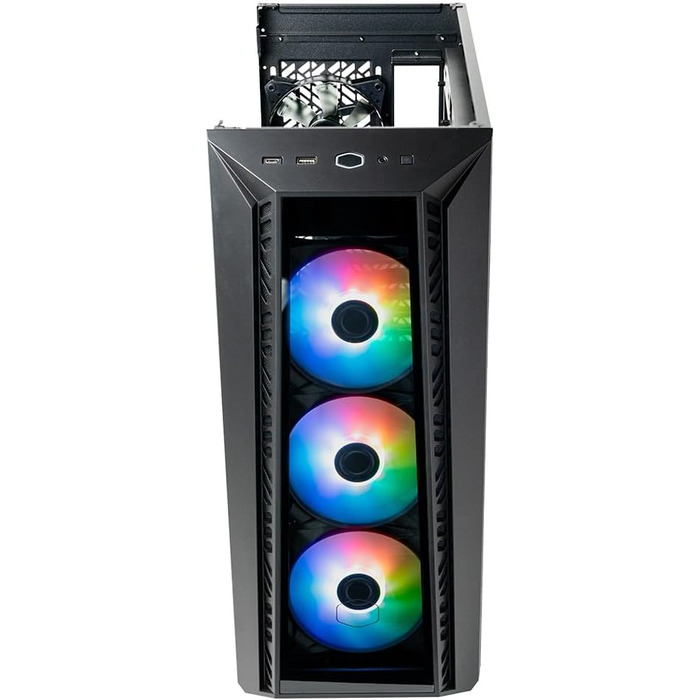 Корпус для ПК Cooler Master MasterBox 520, Mid-Tower ATX, 4 встановлені вентилятори, гартоване скло, ARGB-контролер, чорний