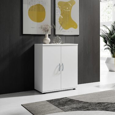 Комод LILLY білий, сучасний, з великим простором для зберігання, 60x70x30 см, для вітальні, їдальні та коридору