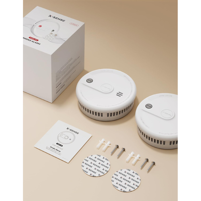 Датчик диму X-Sense з батареєю на 10 років, 6 шт. (2 x XS0G-SN, білий)