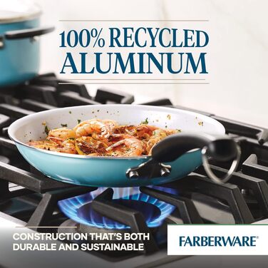 Набір посуду Farberware EcoAdvantage керамічний 13 предметів, антипригарне покриття (аква)