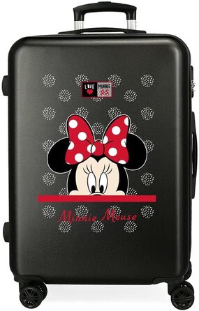 Середня валіза Disney My Pretty Bow, чорна, 70 л, 4 подвійні колеса, ABS, 48×68×26 см
