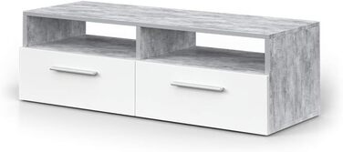 Тумба під телевізор Vicco Diego, біла/бетон, 95x38 см