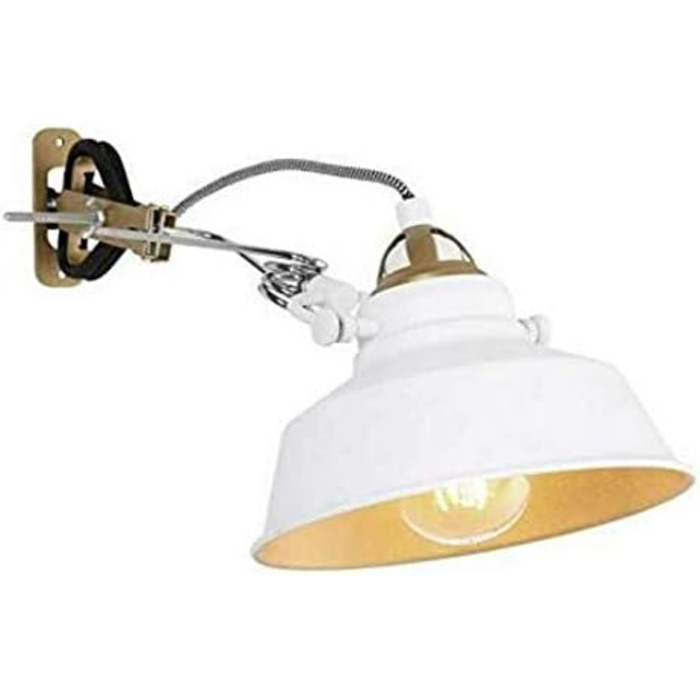 Світлодіодна настільна лампа-кліпса для читання, вінтажна, E27, 4Вт LED, біло-золота, для ліжка чи офісу