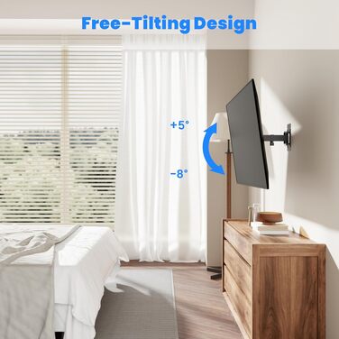 Настінний кронштейн для телевізора та монітора PureMounts, нахильний та поворотний, VESA 100x100 мм, до 20 кг, для діагоналей 23-43 дюйми, чорний