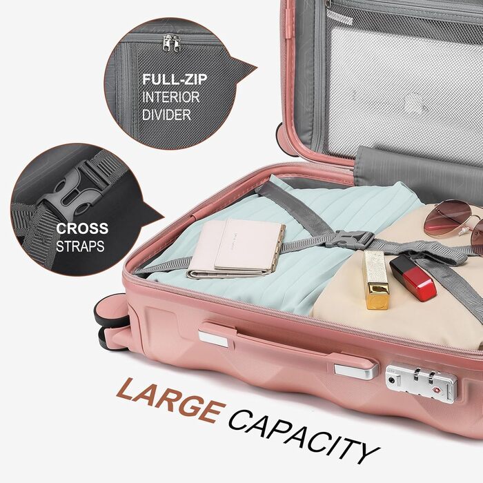 Набір валіз Sea Choice Hardschalen Trolley: 5шт (55/65/76 см), TSA-замок, рожеве золото