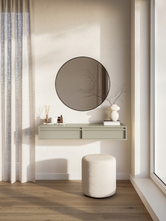 Підвісний туалетний столик Evo з шухлядами, 110 см, сіро-бежевий — Selsey Design