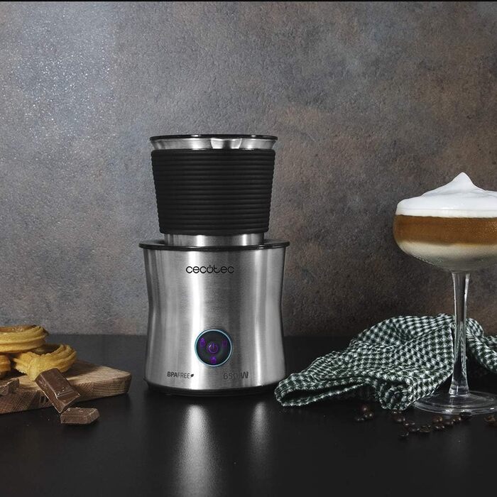Пінка для кави Cecotec Power Moca Spume: приготування молока та шоколаду, холодний напір, нагрівання, підходить для миття в посудомийній машині, 400 мл, 650 Вт