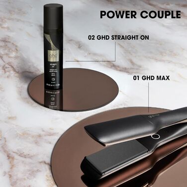 ghd Max – професійний випрямляч для волосся з широкими пластинами, для довгого, густого чи кучерявого волосся, швидке випрямлення та створення хвиль, технологія Dual-Zone, чорний
