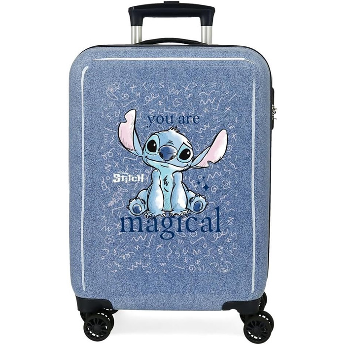 Дитяча валіза Joumma Bags Disney Stitch 'You Are Magical', кабінний чемодан з ABS, синій, із боковим кодовим замком, для подорожей і школи