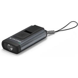 Ліхтарик Ledlenser K6R Safety 400 лм із сиреною, USB, сірий — компактний брелок-ліхтарик, акумуляторний, з тривожним сигналом
