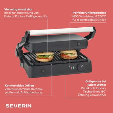 Контактний електрогриль 3-в-1 Severin Kontakt-Grill Sevini Flex, 2000W