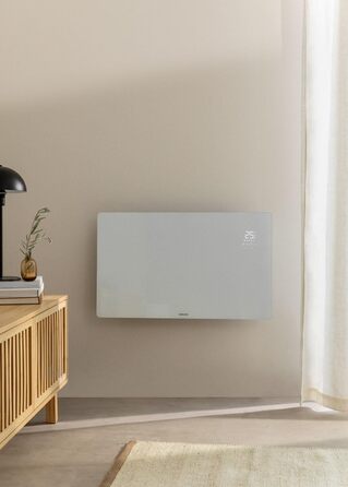 Електричний конвектор з Wi-Fi 2000 Вт, скляний, білий, LED-екран