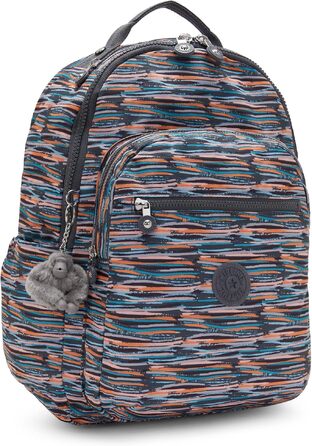 Великий рюкзак Kipling SEOUL синього кольору з принтом Mineral Stripes