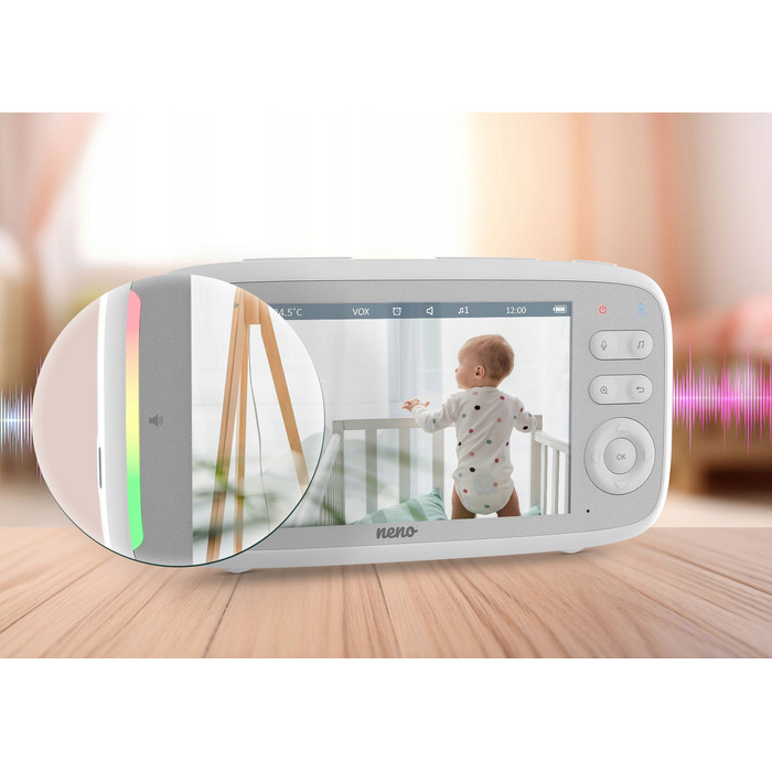 Електронна відеоняня Neno Vista: LCD-дисплей, камера з живим відео, нічний режим, поворотний механізм