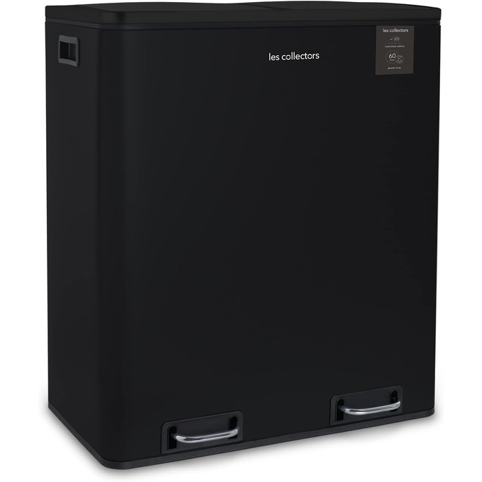 Сміттєвий бак Les Collectionneurs Sensor №1012, 69л, 3 відсіки (47+11+11л), автоматичне відкривання, інфрачервоний датчик, тиха кришка, дизайн (чорний)