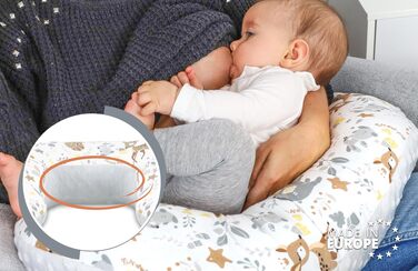 Подушка для годування Totsy Baby Stillkissen Mond Minky 130 см Оленя Сіра (Oeko-Tex) - підтримка для годування груддю