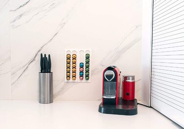 Набір із 2 тримачів для 24 кавових капсул COVERBAGBCN, сумісних із Nespresso, метакрилат, білий, універсальний спосіб кріплення
