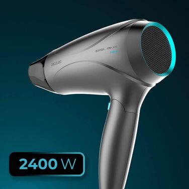 Фен для волосся Cecotec IoniCare Power&Go Black, 2400 Вт, з концентратором, сірий