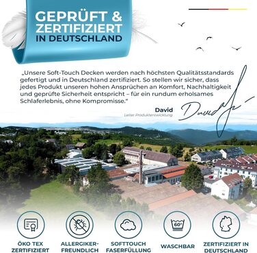 Всесезонна ковдра Glückstoff 135x200 см, тепла зимова стібана ковдра з Softtouch-волокном